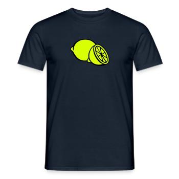 Zitrone - Männer T-Shirt - Navy - Vorne - AI Model Male 178 light (178cm)