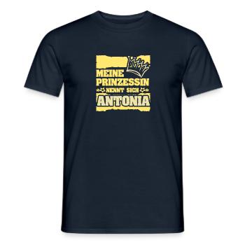 Antonia als Mädchenname - Männer T-Shirt - Navy - Vorne - AI Model Male 178 light (178cm)