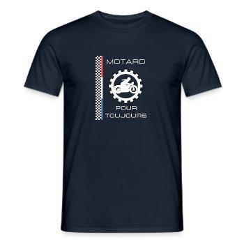 Top Motorcycle - Men's T-Shirt - navy - Front - AI Model Male 178 light (178cm)