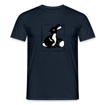 Bunny with Egg in a Frame | Vectorgraphic - Men's T-Shirt - navy - Front - AI Model Male 178 light (178cm)