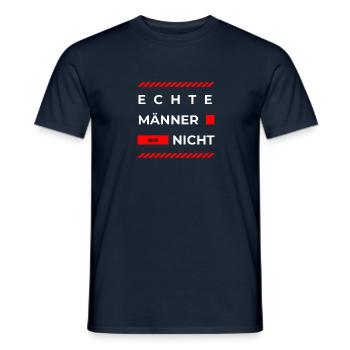Echte Männer teilen nicht, zweideutiger Spruch - Männer T-Shirt - Navy - Vorne - AI Model Male 178 light (178cm)