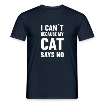 Je ne peux pas parce que mon chat dit non - T-shirt homme - marine - Devant - AI Model Male 178 light (178cm)