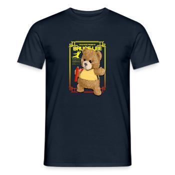 Kongfu Bear - Bruce Lee - Men's T-Shirt - navy - Front - AI Model Male 178 light (178cm)