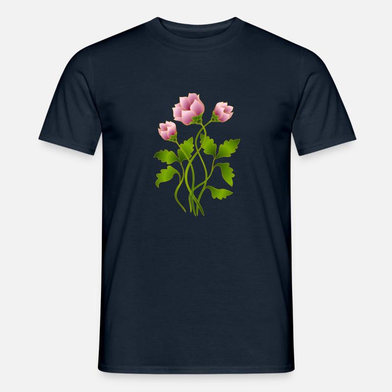 Blumen - Männer T-Shirt - Navy