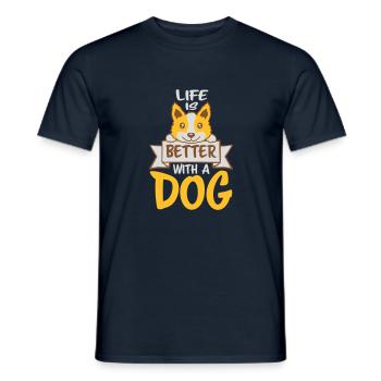 better with a dog - Männer T-Shirt - Navy - Vorne - AI Model Male 178 light (178cm)