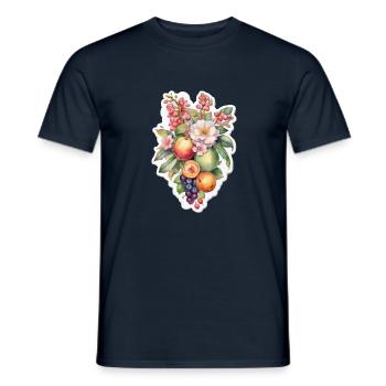 Blumen und Obst - Männer T-Shirt - Navy - Vorne - AI Model Male 178 light (178cm)