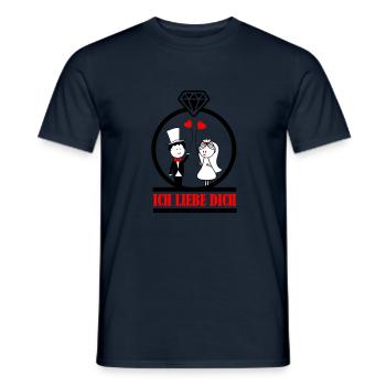 ich liebe dich 002 - Männer T-Shirt - Navy - Vorne - AI Model Male 178 light (178cm)