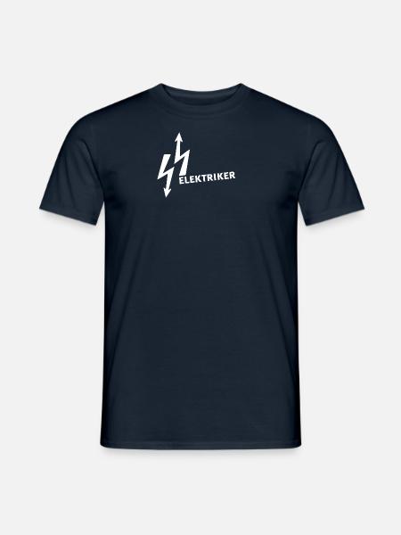 elektriker,strom,logo,blitz,schrift,typo - Männer T-Shirt - Navy