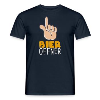 Bieröffner Flaschenöffner Saufen Party - Männer T-Shirt - Navy - Vorne - AI Model Male 178 light (178cm)