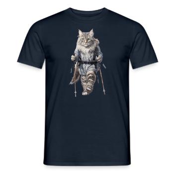 chat drôle, Randonnée, Marche nordique, Sports - T-shirt homme - marine - Devant - AI Model Male 178 light (178cm)