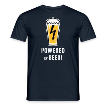 Powered By Beer! (Bier / Blitz / NEG) - Männer T-Shirt - Navy - Vorne - AI Model Male 178 light (178cm)