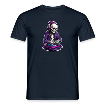 Skeleton DJ - Men's T-Shirt - navy - Front - AI Model Male 178 light (178cm)