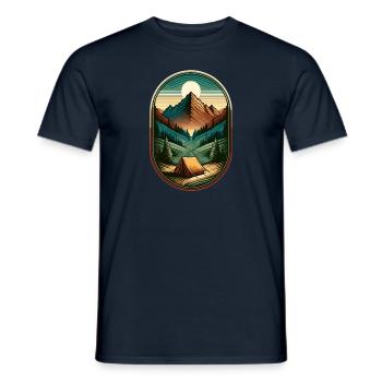 Tent Romance Camping Camping Mountains Nature Outdoor - Men's T-Shirt - navy - Front - AI Model Male 178 light (178cm)