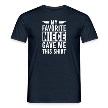 Meine Lieblingsnichte Hat Mir Das Geschenkt - Männer T-Shirt - Navy - Vorne - AI Model Male 178 light (178cm)