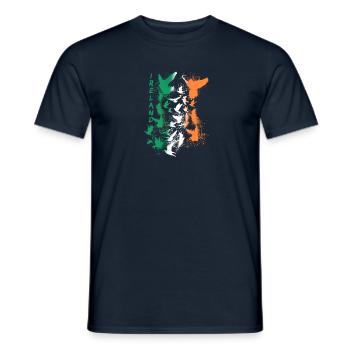 pigeons,sourds,oiseaux,troupeaux d’oiseaux,graffitis,irlande - T-shirt homme - marine - Devant - AI Model Male 178 light (178cm)