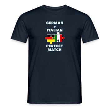 German Italian Puzzle - Men's T-Shirt - navy - Front - AI Model Male 178 light (178cm)