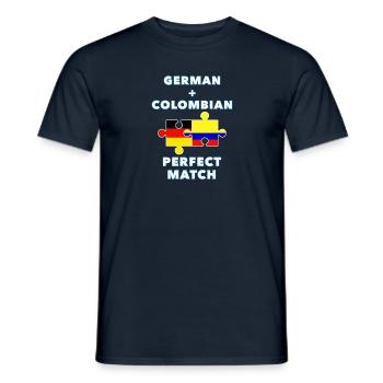 Puzzle Allemand Colombien - T-shirt homme - marine - Devant - AI Model Male 178 light (178cm)
