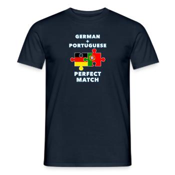 German Portuguese Puzzle - Men's T-Shirt - navy - Front - AI Model Male 178 light (178cm)