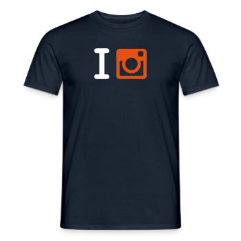 I Instagram + Yours (I Heart NewYork Style) - Men's T-Shirt - navy - Front - AI Model Male 178 light (178cm)