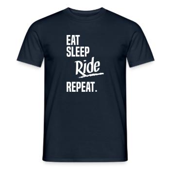 EAT SLEEP RIDE - T-shirt homme - marine - Devant - AI Model Male 178 light (178cm)