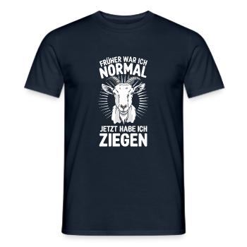 Früher war ich normal jetzt habe ich Ziegen - Männer T-Shirt - Navy - Vorne - AI Model Male 178 light (178cm)
