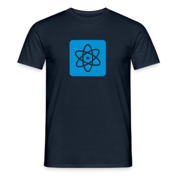 Attention: la physique atomique - T-shirt homme - marine - Devant - AI Model Male 178 light (178cm)
