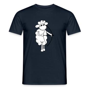 Les moutons à l'arc - T-shirt homme - marine - Devant - AI Model Male 178 light (178cm)