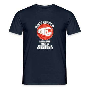 Caution Bus drivers tend to make humorous announce - Männer T-Shirt - Navy - Vorne - AI Model Male 178 light (178cm)