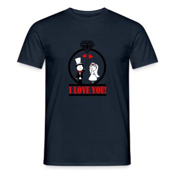 i love you 2 - Men's T-Shirt - navy - Front - AI Model Male 178 light (178cm)