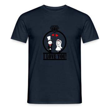 love you 1 - Men's T-Shirt - navy - Front - AI Model Male 178 light (178cm)