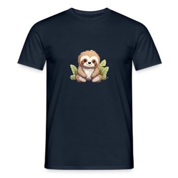 Paresseux kawaii - T-shirt homme - marine - Devant - AI Model Male 178 light (178cm)