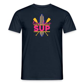 live love SUP - Stand up Paddeling - Wassersport - Männer T-Shirt - Navy - Vorne - AI Model Male 178 light (178cm)