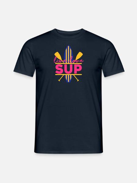 live love SUP - Stand up Paddeling - Wassersport - T-shirt homme - marine