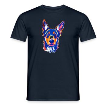 Chien de berger Chien Propriétaire de chien Propriétaire de chien - T-shirt homme - marine - Devant - AI Model Male 178 light (178cm)