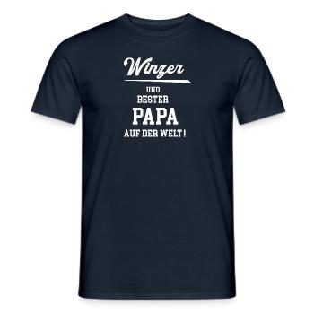 Winzer Bester Papa Vatertag Geburtstag Weinbauer - Männer T-Shirt - Navy - Vorne - AI Model Male 178 light (178cm)