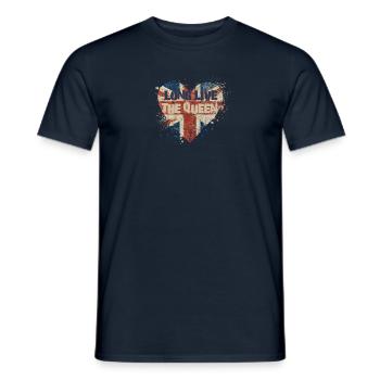 Couronnement de la reine britannique Camilla Drapeau de l’Angleterre - T-shirt homme - marine - Devant - AI Model Male 178 light (178cm)