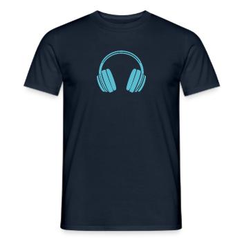Headphones, musician, music fan - Men's T-Shirt - navy - Front - AI Model Male 178 light (178cm)