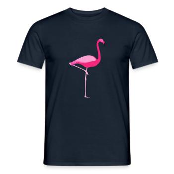 Flamingo Rosa Silhouette - Männer T-Shirt - Navy - Vorne - AI Model Male 178 light (178cm)