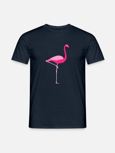 Flamingo Rosa Silhouette - Männer T-Shirt - Navy