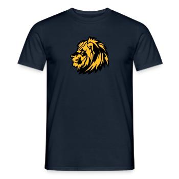 lion sauvage animaux 1710 - T-shirt homme - marine - Devant - AI Model Male 178 light (178cm)