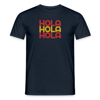 Hola Spain Flag - Men's T-Shirt - navy - Front - AI Model Male 178 light (178cm)