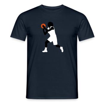 basketball_woman_112014_a_3c - Männer T-Shirt - Navy - Vorne - AI Model Male 178 light (178cm)