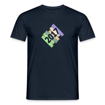 Jahr 2017 - Männer T-Shirt - Navy - Vorne - AI Model Male 178 light (178cm)