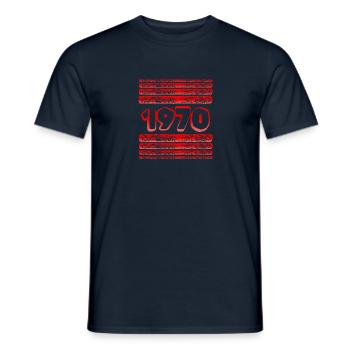 1970 - Men's T-Shirt - navy - Front - AI Model Male 178 light (178cm)