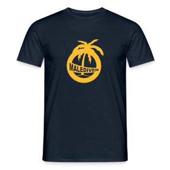Malediven - Palme - Männer T-Shirt - Navy - Vorne - AI Model Male 178 light (178cm)