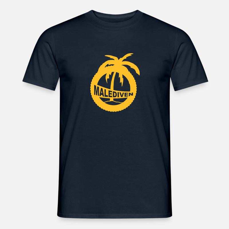 Malediven - Palme - Männer T-Shirt - Navy