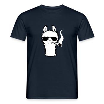 Lama With Joint - Men's T-Shirt - navy - Front - AI Model Male 178 light (178cm)