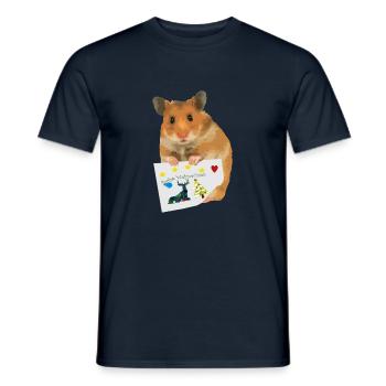 Hamster vous souhaite un joyeux Noël - T-shirt homme - marine - Devant - AI Model Male 178 light (178cm)
