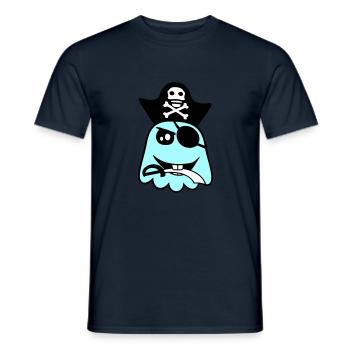 Pirate Ghost Funny Evil Ghost Halloween Fun - Men's T-Shirt - navy - Front - AI Model Male 178 light (178cm)