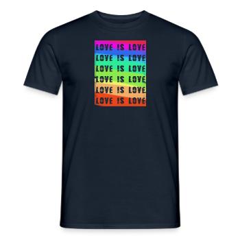 l’amour est l’amour, les cœurs, coloré, arc-en-ciel, l’amour - T-shirt homme - marine - Devant - AI Model Male 178 light (178cm)